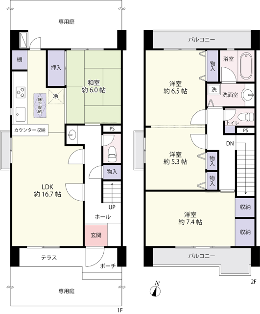 エステート鶴牧3 間取り図