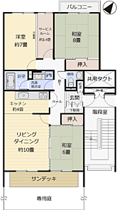エステート鶴牧3 間取り図