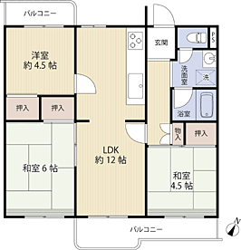 豊ヶ丘団地２－１ 間取り図